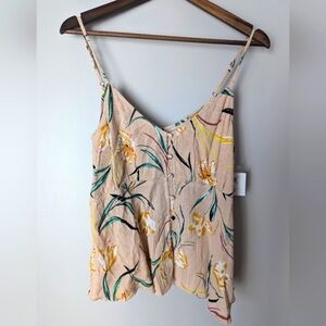 O'Neill baby doll camisole button down multicolor floral boho hippie women XS